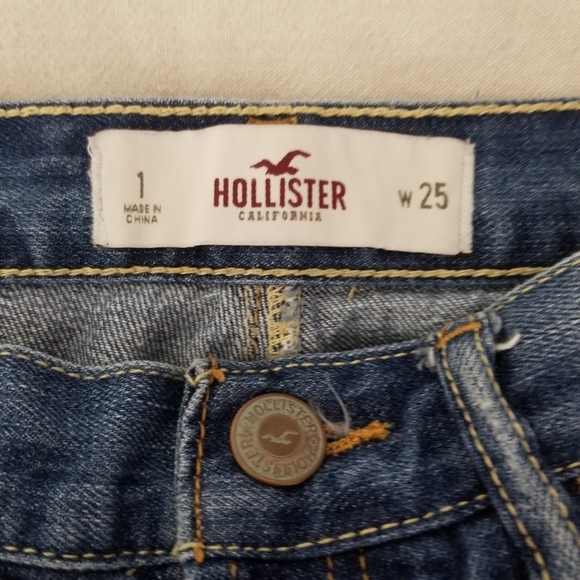 Hollister Blue Distressed Denim Mini Skirt Size 25 - Picture 3 of 11